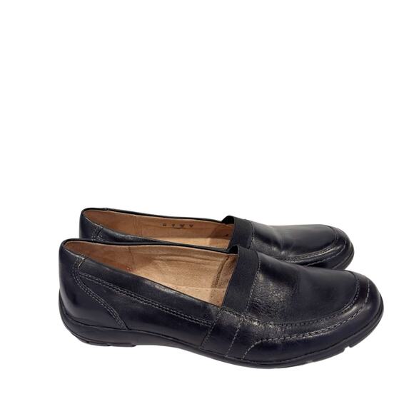 NATURALIZER WOMENS BLACK LEATHER SLIP ON LOAFERS COMFORTABLE SHOES 8M NO BOX - Picture 2 of 6